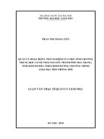 Quản lý hoạt động trải nghiệm của học sinh Trường THCS Thái Nguyên thành phố Nha Trang, tỉnh Khánh Hòa theo định hướng chương trình giáo dục phổ thông mới.