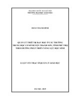 Quản lý thiết bị dạy học ở các trường trung học cơ sở huyện Thanh Sơn tỉnh Phú Thọ theo hướng phát triển năng lực học sinh