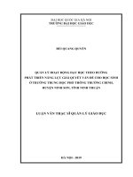 Quản lý hoạt động dạy học theo hướng phát triển năng lực giải quyết vấn đề cho học sinh ở trường THPT Trường Chinh, huyện Ninh Sơn, tỉnh Ninh Thuận