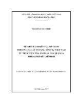 XÉT HỎI TẠI PHIÊN TÒA SƠ THẨM THEO PHÁP LUẬT TỐ TỤNG HÌNH SỰ VIỆT NAM TỪ THỰC TIỄN TÒA ÁN NHÂN DÂN QUẬN 10, THÀNH PHỐ HỒ CHÍ MINH