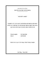 Nghiên cứu xây dựng mô hình mô phỏng để phân tích các chế độ vận hành hệ thống điện nhà máy lọc dầu dung quất bằng phần mềm Etap