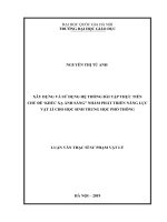 XÂY DỰNG VÀ SỬ DỤNG HỆ THỐNG BÀI TẬP THỰC TIỄN CHỦ ĐỀ ‘‘KHÚC XẠ ÁNH SÁNG” NHẰM PHÁT TRIỂN NĂNG LỰC VẬT LÍ CHO HỌC SINH TRUNG HỌC PHỔ THÔNG