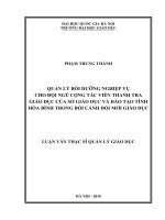 QUẢN LÝ BỒI DƯỠNG NGHIỆP VỤ CHO ĐỘI NGŨ CỘNG TÁC VIÊN THANH TRA GIÁO DỤC CỦA SỞ GIÁO DỤC VÀ ĐÀO TẠO TỈNH HÒA BÌNH TRONG BỐI CẢNH ĐỔI MỚI GIÁO DỤC