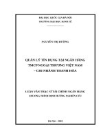 Quản lý tín dụng tại Ngân hàng TMCP Ngoại thương Việt Nam – Chi nhánh Thanh Hóa
