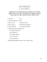 Nghiên cứu xác định nội dung thông tin và hoàn thiện công tác cung cấp thông tin thống kê nước ngoài cho các đối tượng sử dụng trong nước