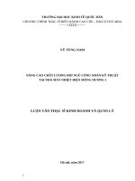 Nâng cao chất lượng đội ngũ công nhân kỹ thuật tại Nhà máy NĐMD1