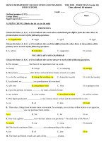 ĐỀ THI + đáp án ôn tập TIẾNG ANH 10 (u1 3)3