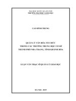 Quản lý văn hóa tổ chức trong các trường trung học cơ sở thành phố Nha Trang, tỉnh Khánh Hòa