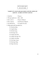 Nghiên cứu chuẩn hóa hệ thống chỉ tiêu thống kê kinh tế xã hội cấp tỉnh và huyện