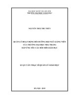 Quản lý hoạt động bồi dưỡng đội ngũ giảng viên của Trường Đại học Nha Trang đáp ứng yêu cầu đổi mới giáo dục