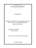 Tính toán và đề xuất các giải pháp nâng cao độ tin cậy của lưới điện phân phối Điện lực Sơn Tịnh