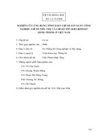 Nghiên cứu ứng dụng tính toán chỉ số sản xuất công nghiệp, chỉ số tiêu thụ và chỉ số tồn kho định kỳ hàng tháng ở Việt Nam