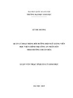 Quản lý hoạt động bồi dưỡng đội ngũ giảng viên Học viện Chính trị Công an nhân dân theo hướng chuẩn hóa