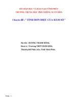 Chuyên đề :TÍNH ĐƠN ĐIỆU CỦA HÀM SỐ