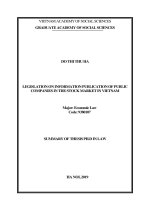 Pháp luật về công bố thông tin của công ty đại chúng trên thị trường chứng khoán ở việt nam tt tiếng anh 