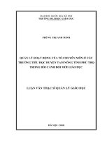 Quản lý hoạt động của tổ chuyên môn các trường Tiểu học huyện Tam Nông tỉnh Phú Thọ trong bối cảnh đổi mới giáo dục