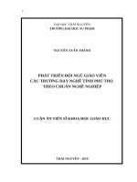 Phát triển đội ngũ giáo viên các trường dạy nghề tỉnh phú thọ theo chuẩn nghề nghiệp 