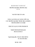 NÂNG CAO NĂNG lực GIẢNG VIÊN tại các TRƯỜNG đại học THUỘC bộ LAO ĐỘNG THƯƠNG BINH và xã hội tt 