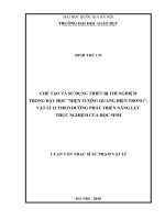 Chế tạo và sử dụng thiết bị TN trong dạy học Hiện tượng quang điện trong  Vật lí 12 theo hướng phát triển NLTN của học sinh