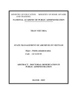 Quản lý nhà nước về lưu trữ ở việt nam hiện nay tt tiếng anh 