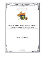 CÔNG TÁC XÃ HỘI TRONG CAN THIỆP TRỢ GIÚP NỮ CÔNG NHÂN BỊ BẠO LỰC GIA ĐÌNH TẠI PHƯỜNG KHAI QUANG  THÀNH PHỐ VĨNH YÊN  TỈNH VĨNH PHÚC
