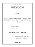 Kỹ năng thực hành nghề của sinh viên ngành sư phạm mầm non tại thành phố hồ chí minh tt 