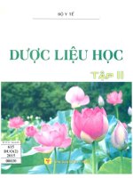 Dược liệu học   sách đào tạo dược sĩ đại học  tập 2 