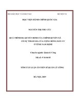 Quá trình ra quyết định của chính quyền xã có sự tham gia của cộng đồng dân cư ở tỉnh nam định tt 