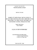 Nghiên cứu một số đặc trưng cơ bản và đề xuất biện pháp bảo tồn, phát triển bền vững thảm thực vật trên núi đá vôi ở khu vực thành phố cẩm phả, tỉnh quảng ninh 