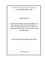 Thực hiện chính sách bảo hiểm y tế đối với đồng bào dân tộc thiểu số trên địa bàn huyện nam giang, tỉnh quảng nam 
