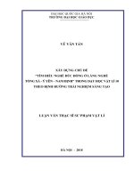 XÂY DỰNG CHỦ ĐỀ  “TÌM HIỂU NGHỀ ĐÚC ĐỒNG Ở LÀNG NGHỀ  TỐNG XÁ  Ý YÊN – NAM ĐỊNH” TRONG DẠY HỌC VẬT LÍ 10  THEO ĐỊNH HƯỚNG TRẢI NGHIỆM SÁNG TẠO 