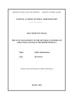 Quản lý nhà nước đối với chuyển dịch cơ cấu kinh tế ngành ở vùng đồng bằng sông hồng tt tiếng anh 