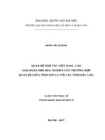 đề tài luận văn : Quan hệ hợp tác Việt Nam – Lào giai đoạn 2000 2015:  Nghiên  cứu trường hợp quan hệ giữa tỉnh Sơn La với các tỉnh Bắc Lào