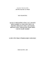 Quản lý bồi dưỡng năng lực chuyên môn nghiệp vụ cho giáo viên các trường mầm non công lập thành phố hạ long, tỉnh quảng ninh theo chuẩn nghề nghiệp 