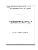 Nghiên cứu quá trình tổng hợp vật liệu nano silic để chế tạo anode định hướng ứng dụng cho ắc quy li ion 
