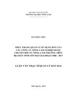 Thực trạng quản lý sử dụng đất của các công ty nông lâm nghiệp được chuyển đổi từ nông lâm trường trên địa bàn tỉnh yên bái giai đoạn 2006 2017 