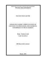 Nâng cao năng lực cạnh tranh xuất khẩu vào thị trường các nước EU của các doanh nghiệp chế biến chè xuất khẩu việt nam tt tiếng anh 