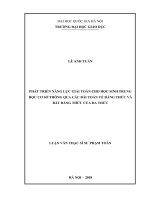 Phát triển năng lực giải toán cho học sinh trung học cơ sở thông qua các bài toán về đẳng thức và bất đẳng thức của đa thức