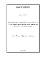 BỒI DƯỠNG NGHIỆP VỤ CHO ĐỘI NGŨ CÁN BỘ CÔNG ĐOÀN CỦA CÁC TRƯỜNG TRUNG HỌC PHỔ THÔNG TỈNH PHÚ THỌ TRONG BỐI CẢNH ĐỔI MỚI GIÁO DỤC 