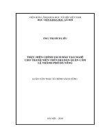 Thực hiện chính sách đào tạo nghề cho thanh niên trên địa bàn quận cẩm lệ, thành phố đà nẵng 