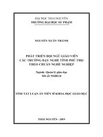 Phát triển đội ngũ giáo viên các trường dạy nghề tỉnh phú thọ theo chuẩn nghề nghiệp (tt) 