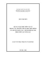 Quản lý dạy học Vật lý trong các trường THPT của Huyện Quốc Oai – Thành phố Hà Nội theo tiếp cận năng lực