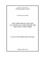 Phát triển đội ngũ giáo viên các trường dạy nghề tỉnh phú thọ theo chuẩn nghề nghiệp 