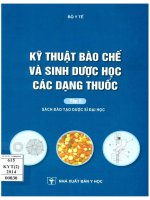 Kỹ thuật bào chế và sinh dược học các dạng thuốc  tập 2 