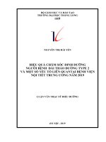 Hiệu quả chăm sóc dinh dưỡng người bệnh Đái tháo đường type 2 và một số yếu tố liên quan tại Bệnh viện Nội tiết Trung ương năm 2019