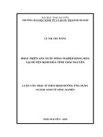 Phát triển sản xuất nông nghiệp hàng hóa tại huyện định hóa tỉnh thái nguyên 