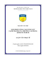 Giải pháp nâng cao năng lực cạnh tranh của trường cao đẳng kinh tế TP  HCM 