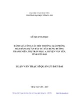 Đánh giá công tác bồi thường giải phóng mặt bằng dự án đầu tư xây dựng đường thanh niên, thị trấn mậu a, huyện văn yên, tỉnh yên bái 