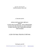 Đánh giá kết quả thực hiện quy hoạch sử dụng giai đoạn 2011  2018 và định hướng sử dụng đất đến năm 2020 tại 3 đơn vị phường xã phía nam sông đào thành phố nam định, tỉnh nam định 