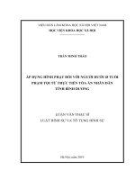 áp dụng hình phạt đối với người dưới 18 tuổi phạm tội từ thực tiễn tòa án nhân dân tỉnh bình dương